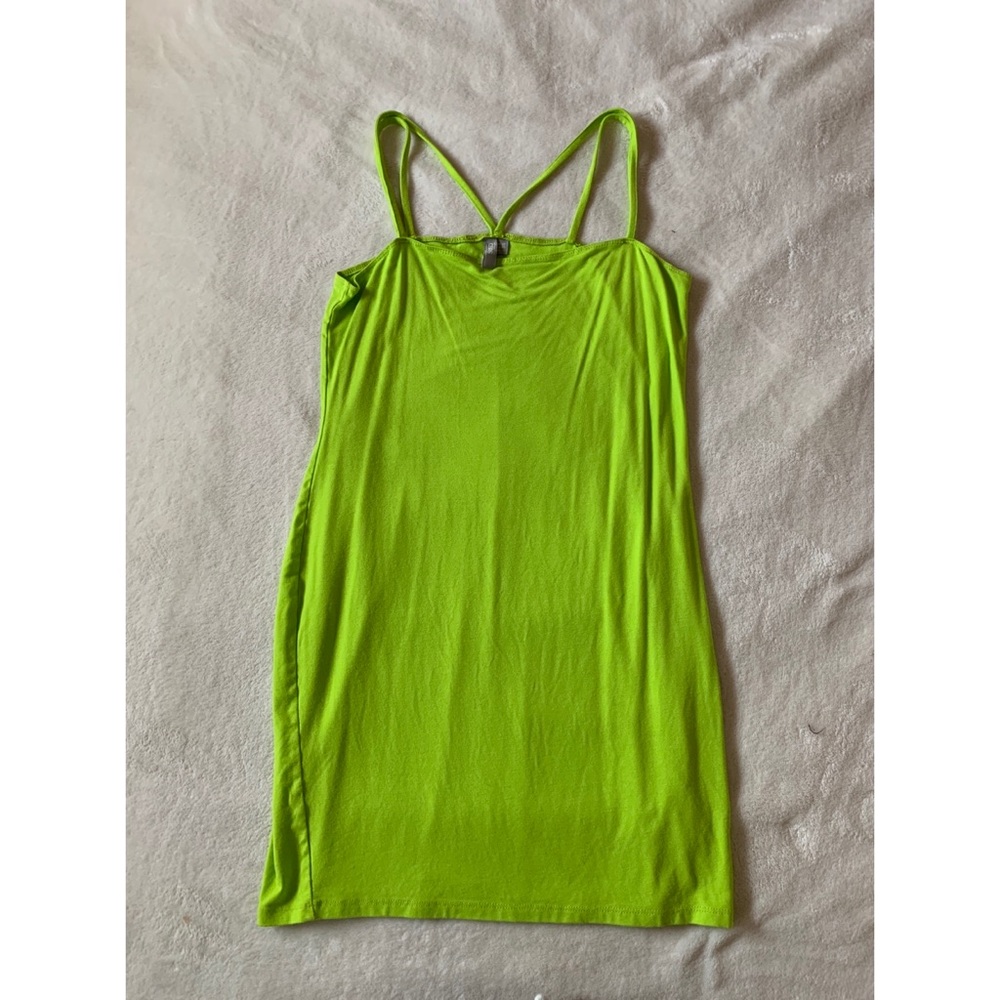 Lime green cotton mini dress